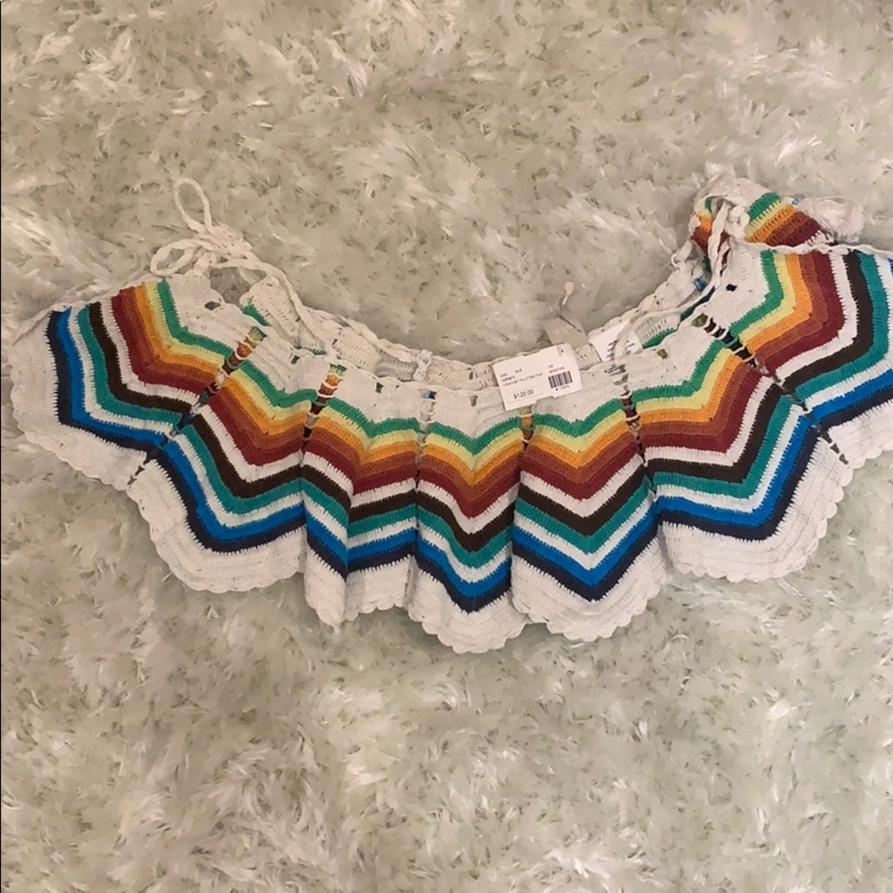 rainbow crochet crop top